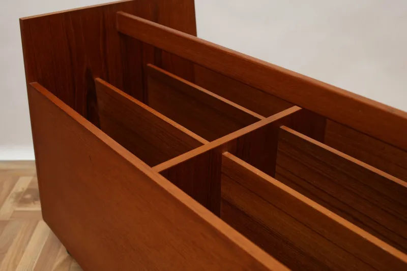 Pamono Teak Magazine Rack by Rolf Hesland for Bruksbo, 1960s> Magazine Racks