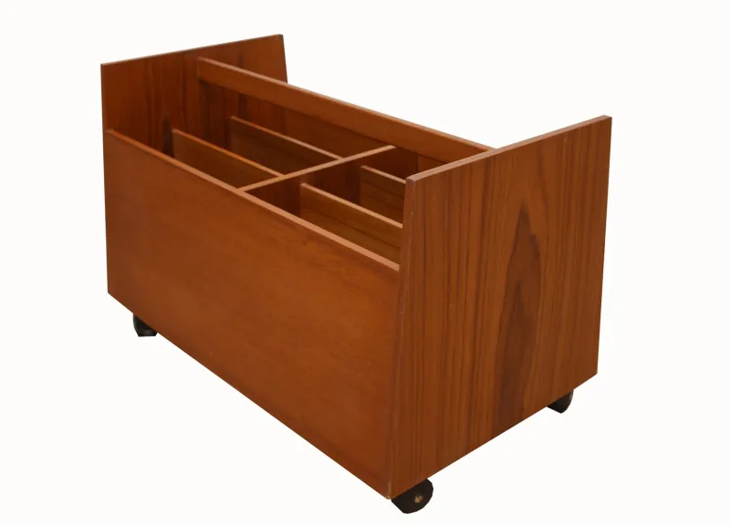 Pamono Teak Magazine Rack by Rolf Hesland for Bruksbo, 1960s> Magazine Racks