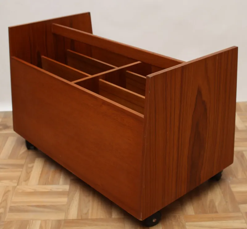 Pamono Teak Magazine Rack by Rolf Hesland for Bruksbo, 1960s> Magazine Racks