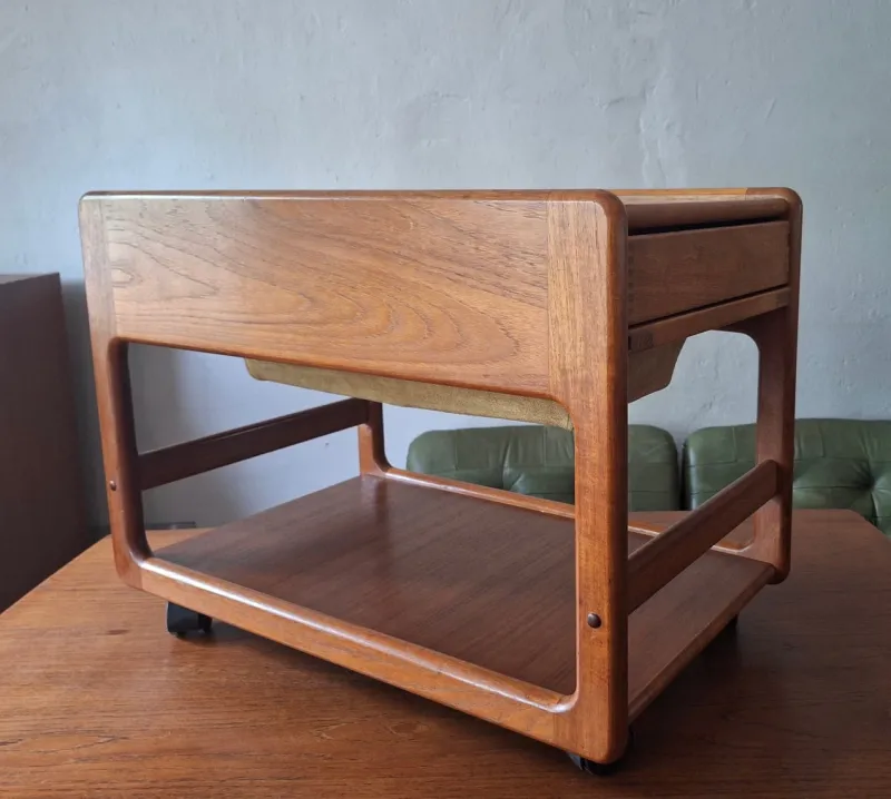 Pamono Teak Multifunction Serving Bar Cart, Denmark 1960s> Serving Bar Carts & Trolleys