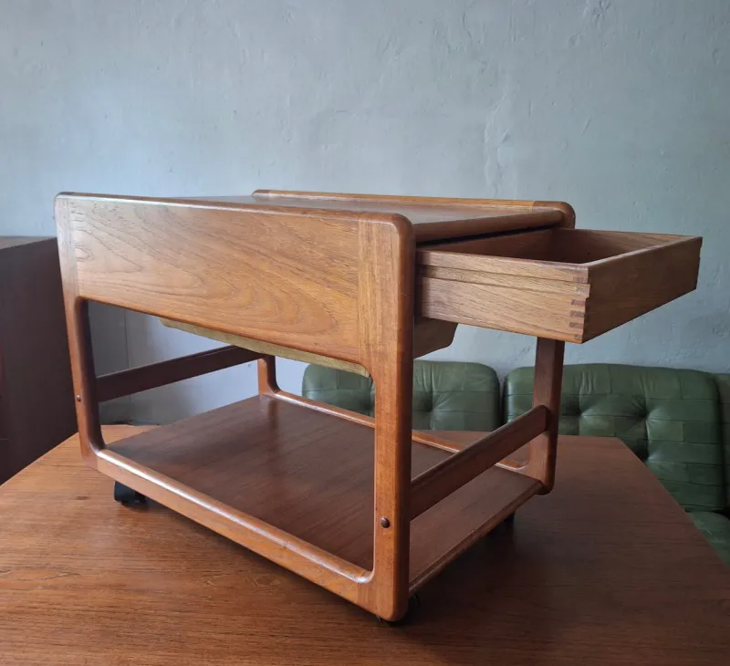 Pamono Teak Multifunction Serving Bar Cart, Denmark 1960s> Serving Bar Carts & Trolleys