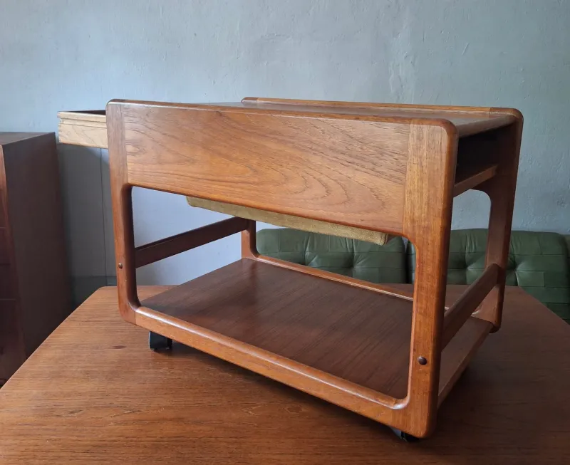Pamono Teak Multifunction Serving Bar Cart, Denmark 1960s> Serving Bar Carts & Trolleys