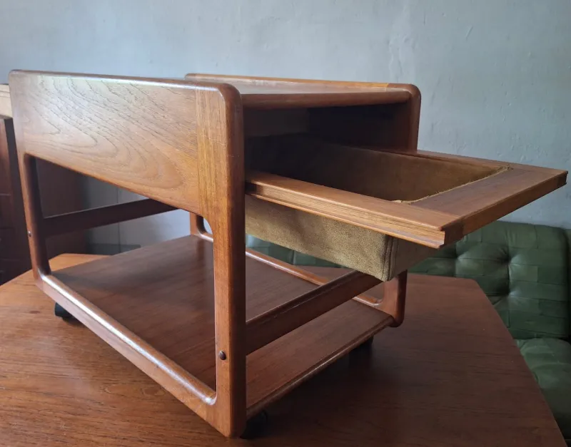 Pamono Teak Multifunction Serving Bar Cart, Denmark 1960s> Serving Bar Carts & Trolleys