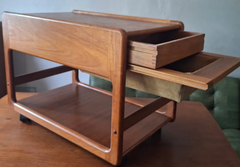 Pamono Teak Multifunction Serving Bar Cart, Denmark 1960s> Serving Bar Carts & Trolleys