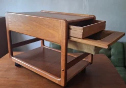 Pamono Teak Multifunction Serving Bar Cart, Denmark 1960s><noscript><img width=