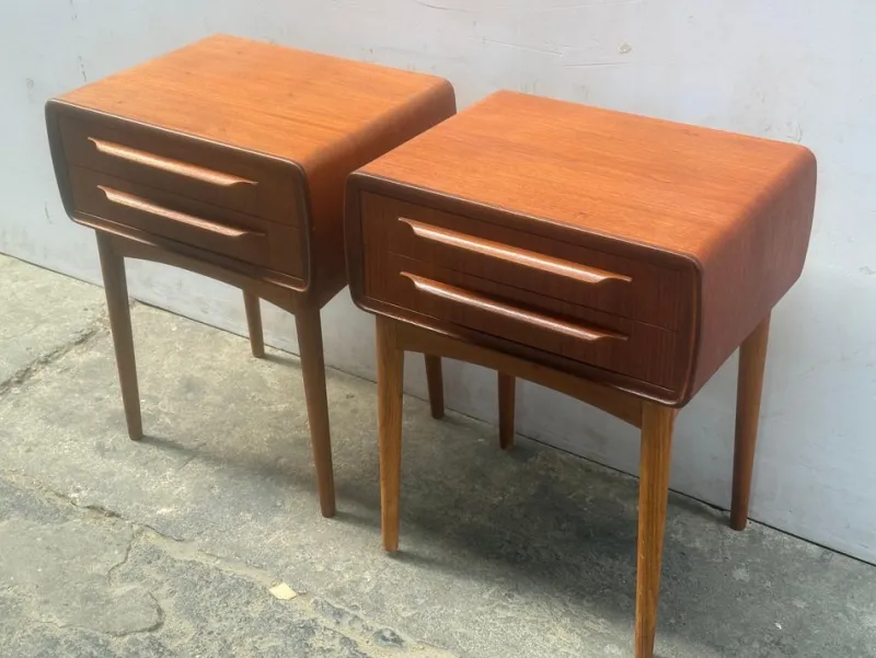 Sale Pamono Teak Nightstands with Oak Legs attributed to Johannes Andersen, 1964, Set of 2