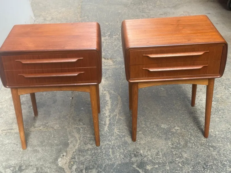 Sale Pamono Teak Nightstands with Oak Legs attributed to Johannes Andersen, 1964, Set of 2