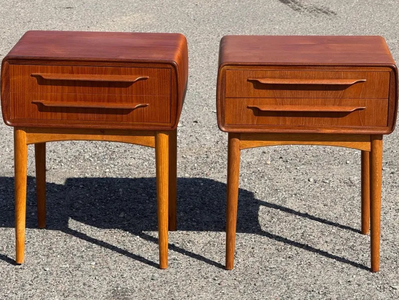 Sale Pamono Teak Nightstands with Oak Legs attributed to Johannes Andersen, 1964, Set of 2