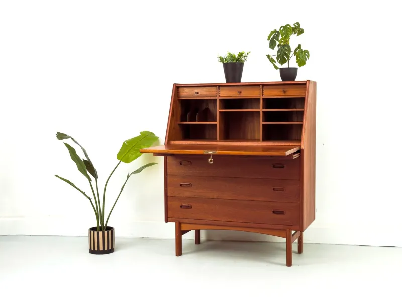 Pamono Teak Secretary Desk from Bernhard Pedersen & Søn, 1960s> Secretaires