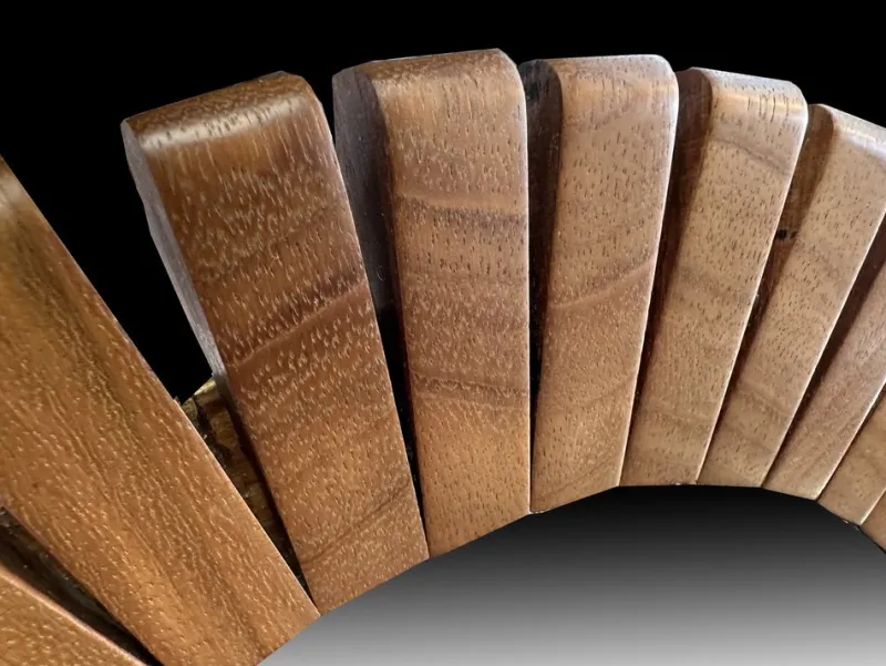 Hot Pamono Teak Segmented Circular Mirror