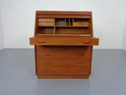 Pamono Teak Tambour Secretary from Dyrlund, 1960s><noscript><img width=