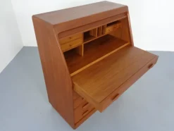 Pamono Teak Tambour Secretary from Dyrlund, 1960s><noscript><img width=