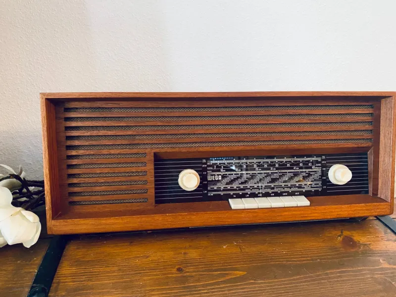 Pamono Teak Type 119 Tube Radio from Wega, 1960s> Electronics