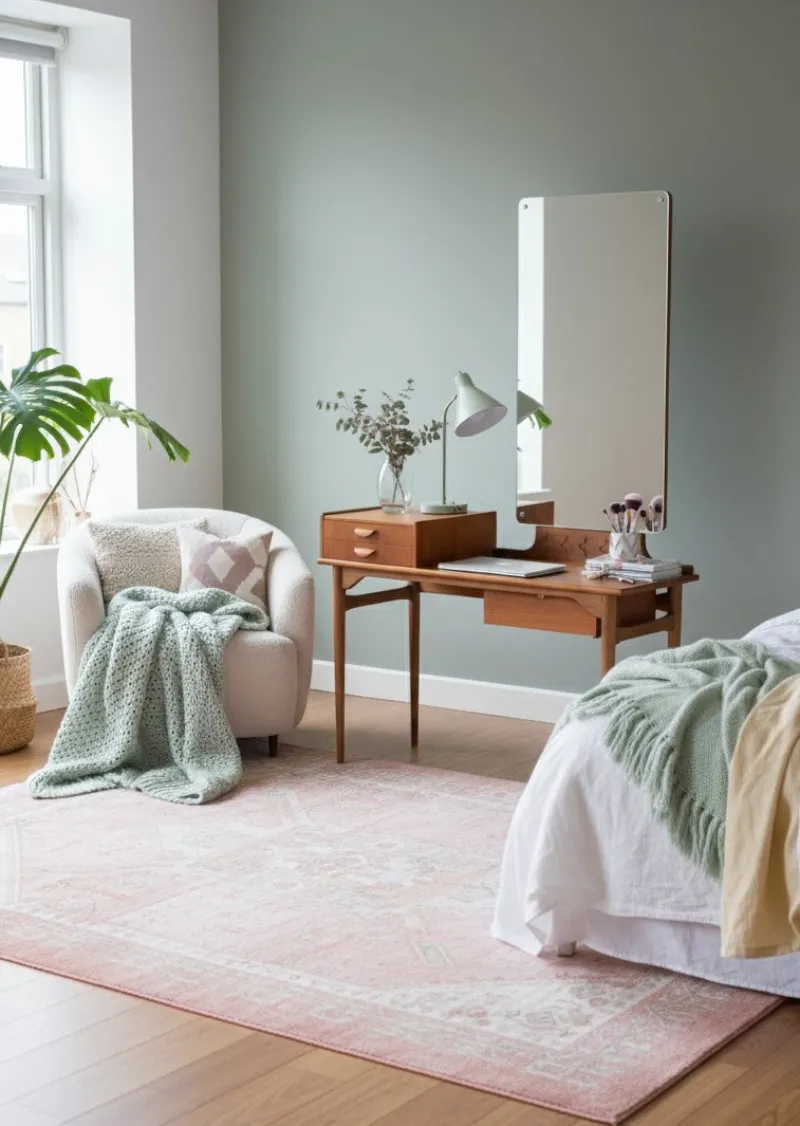 Clearance Pamono Teak Vanity Table with Mirror and Storage, Denmark, 1960s