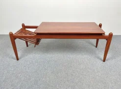 Best Pamono Teak Wood Coffee Table Magazine Rack, Italy, 1960s