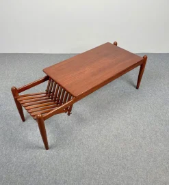 Best Pamono Teak Wood Coffee Table Magazine Rack, Italy, 1960s