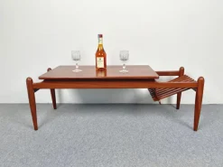 Best Pamono Teak Wood Coffee Table Magazine Rack, Italy, 1960s
