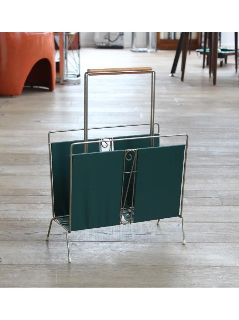 New Pamono Teal Magazine Rack, 1950s
