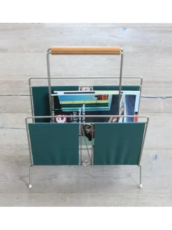 New Pamono Teal Magazine Rack, 1950s