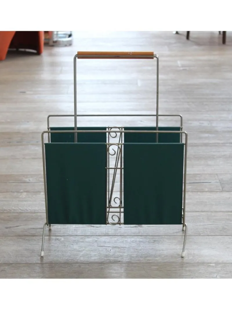 New Pamono Teal Magazine Rack, 1950s