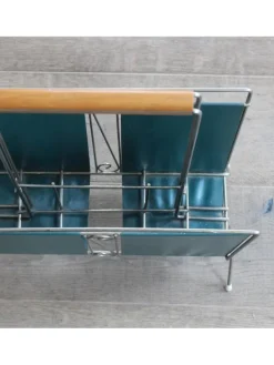 New Pamono Teal Magazine Rack, 1950s