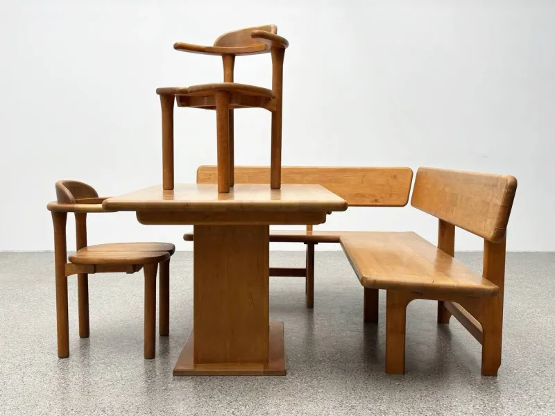 Pamono Team 7 Set with Corner Bench and Table and Chairs, Set of 4> Benches