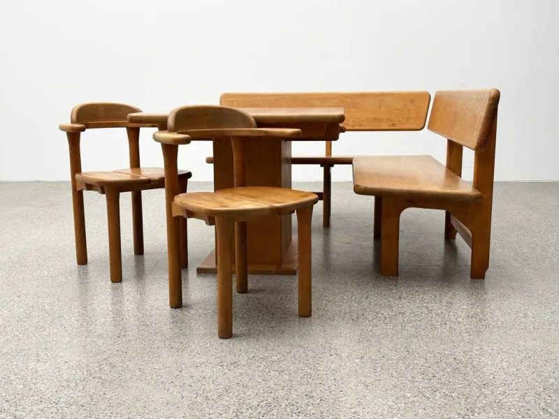 Pamono Team 7 Set with Corner Bench and Table and Chairs, Set of 4> Benches