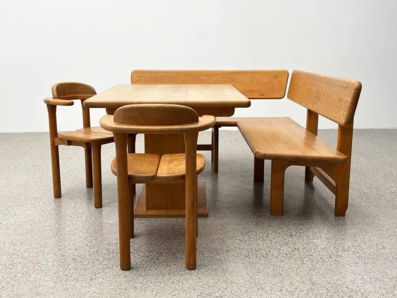 Pamono Team 7 Set with Corner Bench and Table and Chairs, Set of 4> Benches