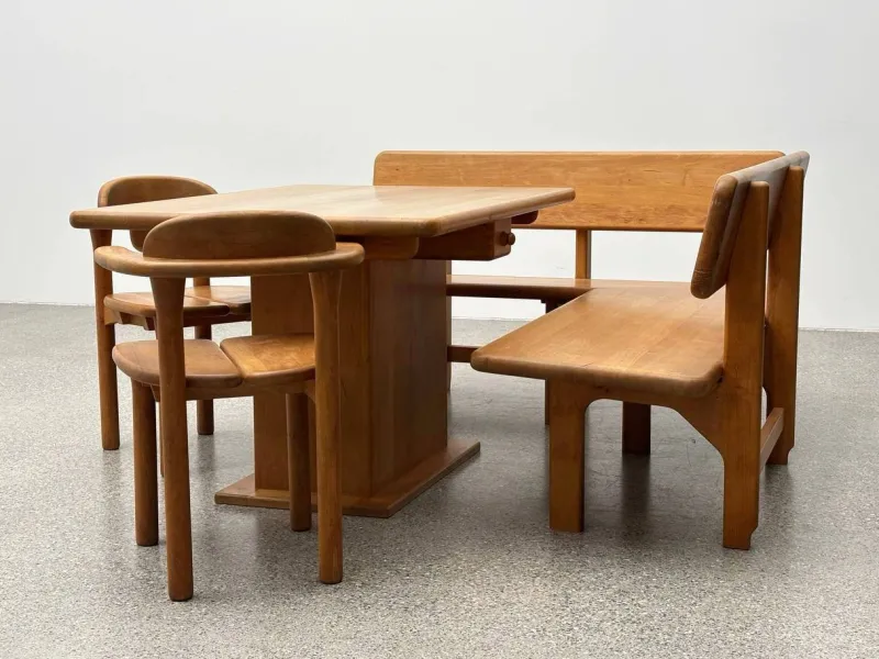 Pamono Team 7 Set with Corner Bench and Table and Chairs, Set of 4> Benches