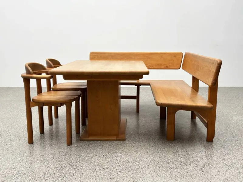 Pamono Team 7 Set with Corner Bench and Table and Chairs, Set of 4> Benches