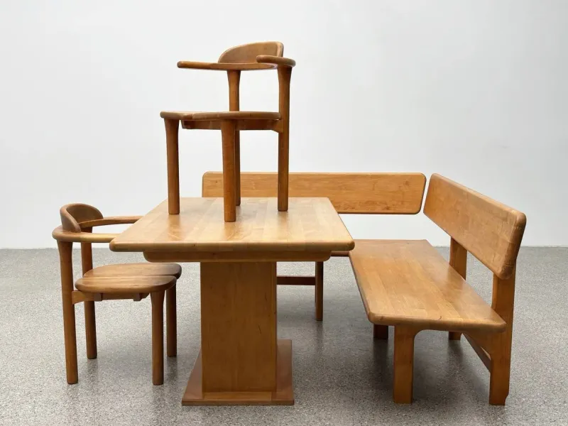 Pamono Team 7 Set with Corner Bench and Table and Chairs, Set of 4> Benches