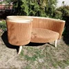 Pamono Telephone Hall Built in Table Bench Gossip Bench, 1960s> Benches