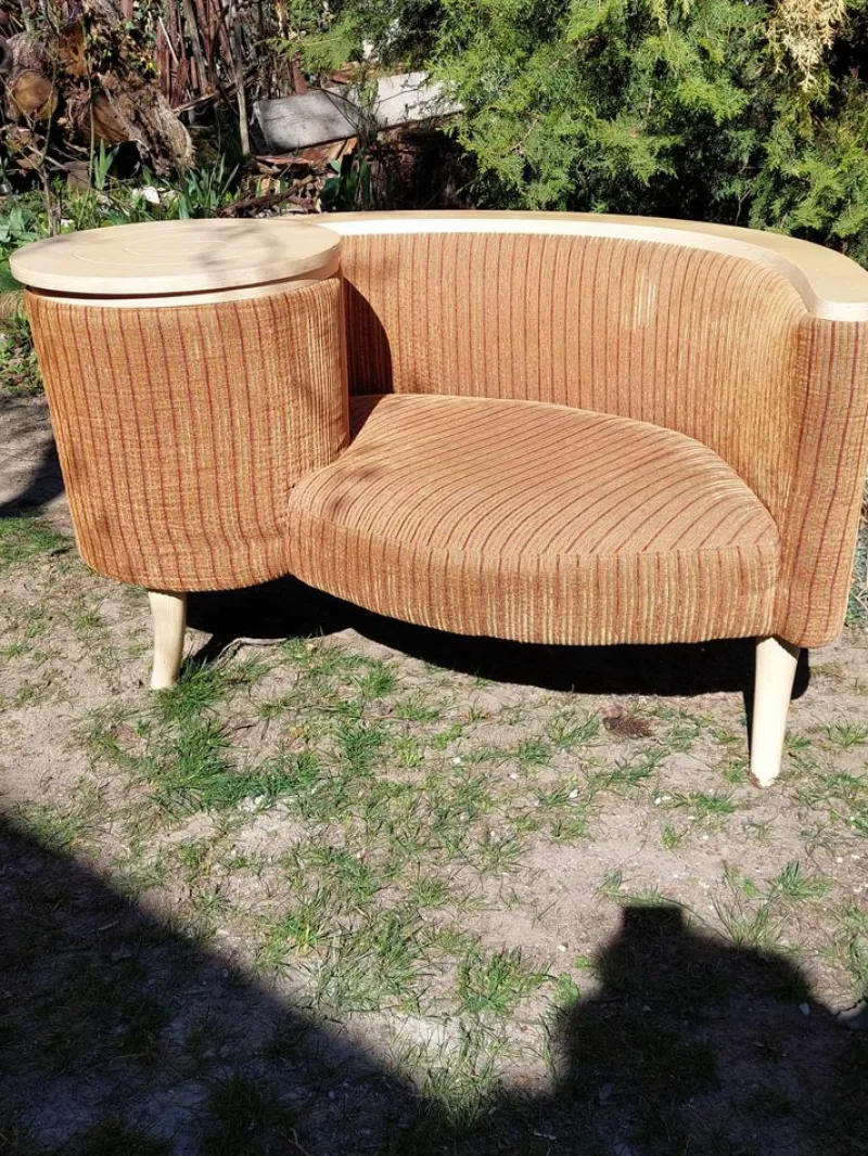 Pamono Telephone Hall Built in Table Bench Gossip Bench, 1960s> Benches