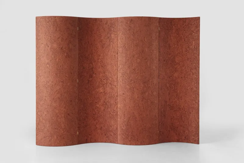 Discount Pamono Terracotta Elm Burl Veneer Room Divider by Daniel Nikolovski & Danu Chirinciuc for KABINET, 2019