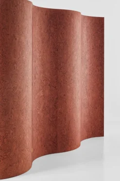 Discount Pamono Terracotta Elm Burl Veneer Room Divider by Daniel Nikolovski & Danu Chirinciuc for KABINET, 2019