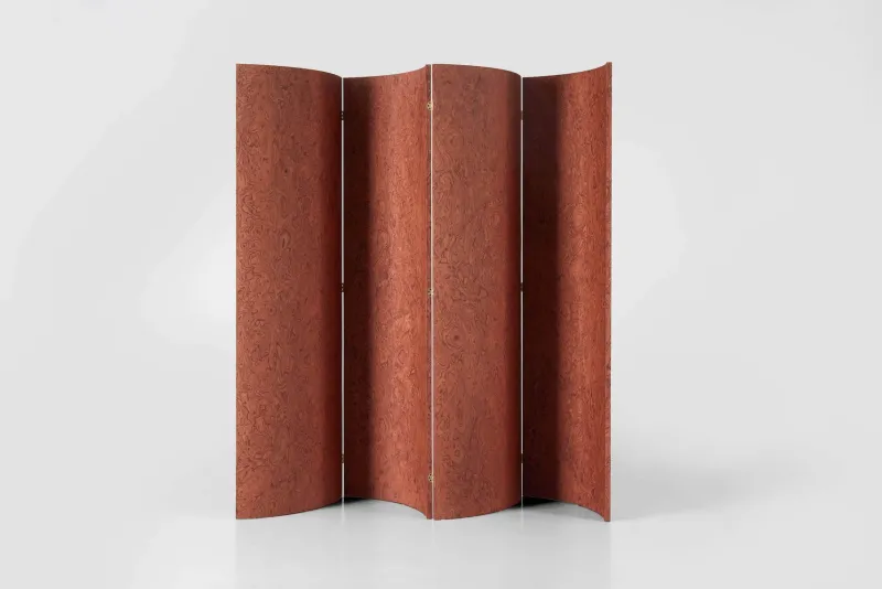 Discount Pamono Terracotta Elm Burl Veneer Room Divider by Daniel Nikolovski & Danu Chirinciuc for KABINET, 2019