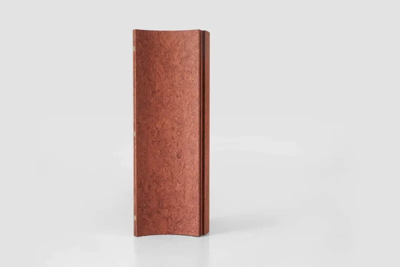 Discount Pamono Terracotta Elm Burl Veneer Room Divider by Daniel Nikolovski & Danu Chirinciuc for KABINET, 2019
