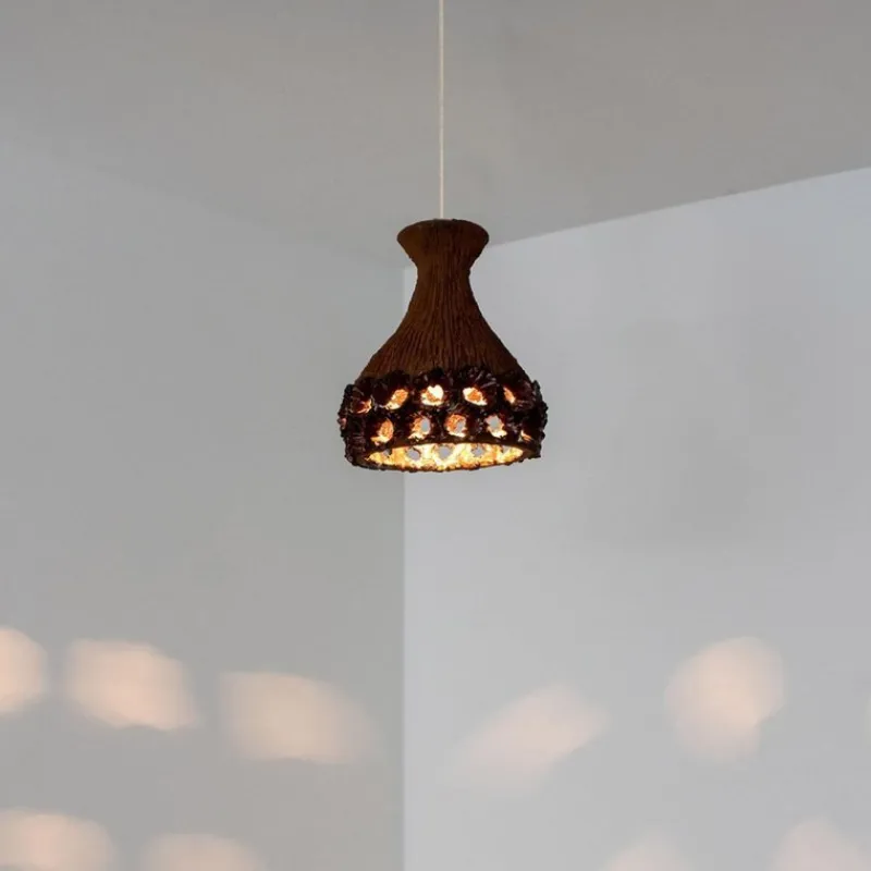 Pamono Terracotta Red Pendant in Ceramic with Holes, Denmark, 1960s> Ceiling Lights