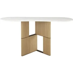 Pamono Tetris Oak and Marble Console by Morica Design> Tables|Console Tables