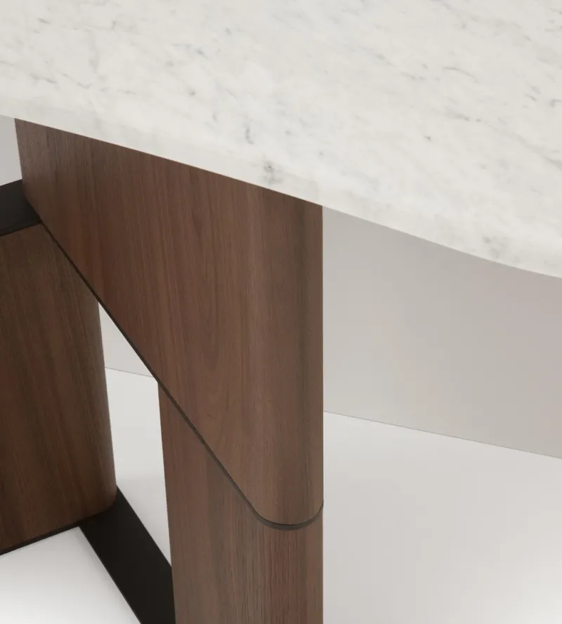 Pamono Tetris Walnut and Marble Console Table by Morica Design> Tables|Console Tables