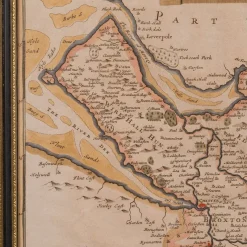 Pamono 18th Century Antique English Framed Cartography County Map of Cheshire from Robert Morden