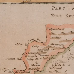 Pamono 18th Century Antique English Framed Cartography County Map of Cheshire from Robert Morden