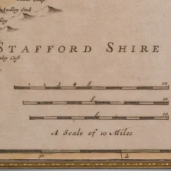Pamono 18th Century Antique English Framed Cartography County Map of Cheshire from Robert Morden