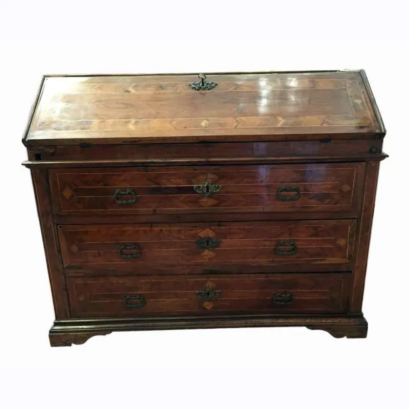 New Pamono 18th Century Antique Walnut Drop Front Desk, Marchigiana