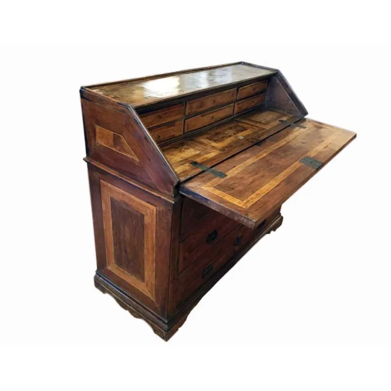 New Pamono 18th Century Antique Walnut Drop Front Desk, Marchigiana