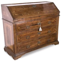 New Pamono 18th Century Antique Walnut Drop Front Desk, Marchigiana