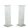 Pamono 20th Century Art Deco Columns in White Marble, Set of 2> Pedestals And Columns