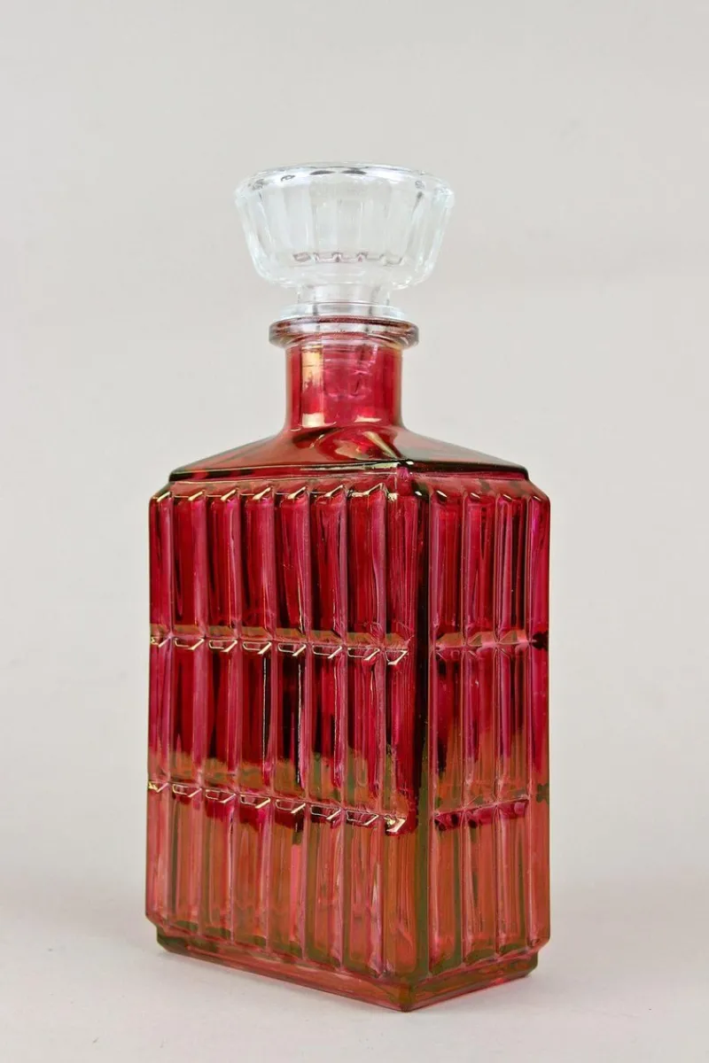 Pamono 20th Century Art Deco Glass Decanter or Liquor Bottle, Austria, 1930s> Bottles, Carafes & Jugs