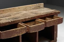 Pamono 19th Century Art Populaire Workbench or Counter, France><noscript><img width=