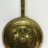 Pamono 18th Century Brass Bedpan With Original Dark Oak Wooden Turned Steel> Beds & Bedroom Sets
